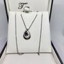 Blue Sapphire Pendant with Chain (Size 20) in Rhodium Overlay Sterling Silver 1.000 Ct. Image 2