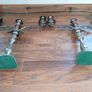 PAIR of large antique 19thC. silver plated 3 arm candelabra. Image 4