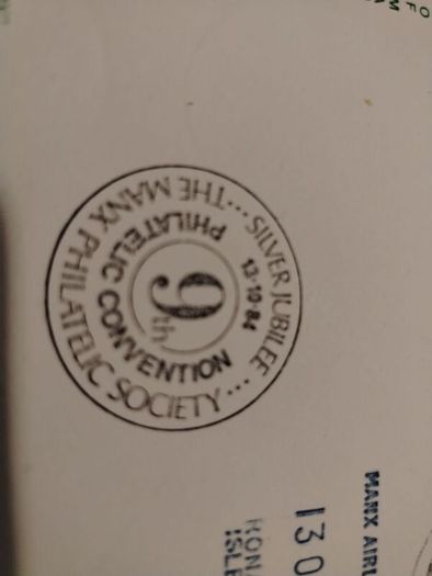 Isle of Man 9th Philatelic convention 1984.Special Stamped cover