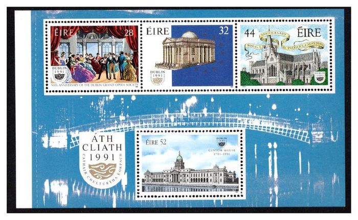 1991 Ireland Dublin European City of Culture Commemorative Stamps Booklet Mint Never Hinged (MNH). Hibernian HB36. Scans of planes included.