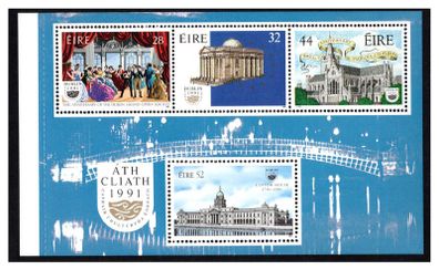 1991 Ireland Dublin 1991 European City of Culture Commemorative Stamp Booklet Pane Mint Never Hinged MNH. Hibernian HP43.