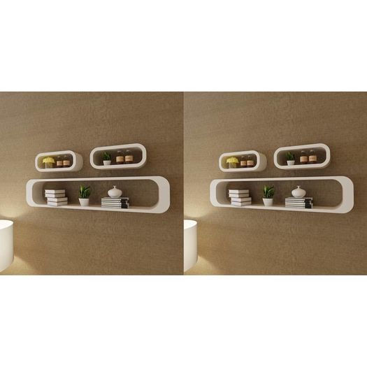 Wall Cube Shelves 6 pcs White