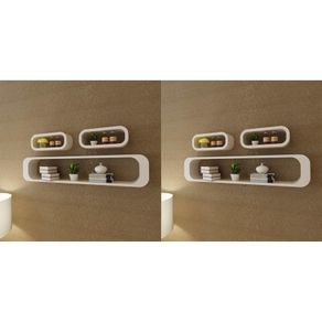 Wall Cube Shelves 6 pcs White