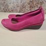 womens CLARKS Forest Lagoon Raspberry pink nubuck leather slip on wedge heel shoes pumps Size UK 3 D EU 36 Image 6