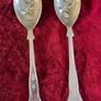 silver plated serving spoons Image 2