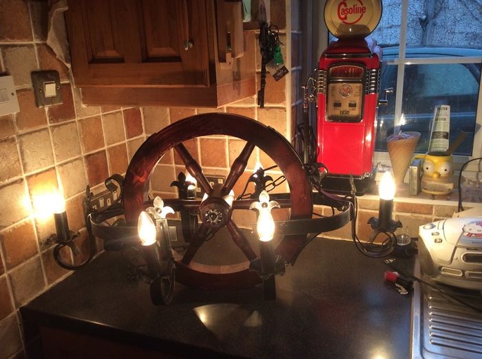 Vintage Cartwheel Gothic Style Chandelier