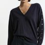 Karen Millen navy v neck jumper Image 8