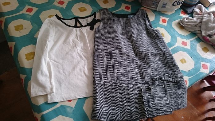 Baby Gap black and white herringbone dress and matching top