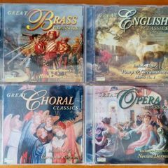 4 CD's Great Brass Classics / English classics / Opera classic / Choral classic. From 2000 / Laser Light Digital records, VG condition. l