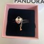 Pandora Two Tone Lock and 14k Gold Key Charm Image 2