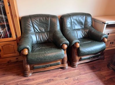 Three piece suite- 2seater + 2 armchairs