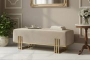Aurora Modern Cream-Gold Extended Bench 100x35cm