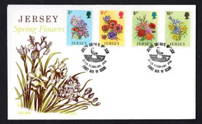 1974 Jersey Spring Flowers Commemorative Stamps First Day Cover (FDC)