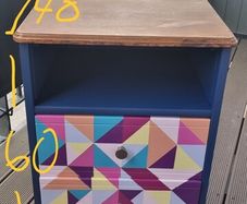 hand painted bed side locker