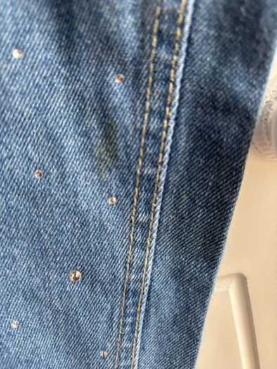 Rhinestone embellished mom jeans