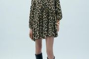 ZARA cream printed dress Sz S (Fit 8UK) - Bnwt Rrp 59.99