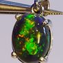Ethiopian Black Opal 1.19 ct, S925 Silver Pendant rhodium plated Image 3