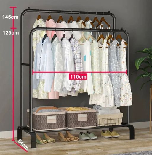 NEW Metal Double Clothes Garment Rail
