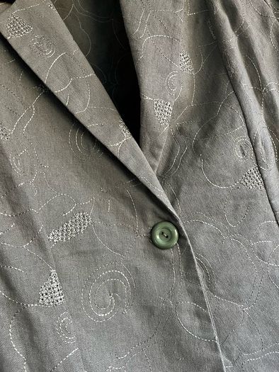 Saloos Collection Olive Green Linen Blouse Size UK 12