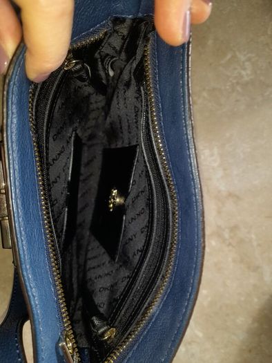 DKNY navy blue leather handbag