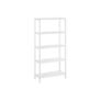 Bathroom shelf with 5 levels bathroom shelf with 5 levels, made of bamboo, kitchen shelf, 9-step height adjustable, multifunctional shelf, in the living room, hallway, 60 x 26 x 130 cm, white Image 2