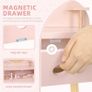 Kids Dressing Table, Pink Kids Vanity Table and Chair with 11 Pcs Wooden Makeup Set, Pretend Dresser Desk Chair Set, Girls Vanity for 3 Year Old and Up Image 5