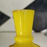 Vintage Hand Painted Yellow Glass Vase Image 3