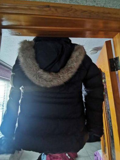 Tommy Hilfiger navy puffer jacket with faux fur hood