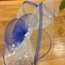 Blue and white fascinator with pearls Image 2