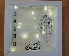 Personalised "Tadhg" Box Frame with Fairy Lights