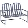 2-Seater Steel Garden Bench Image 2