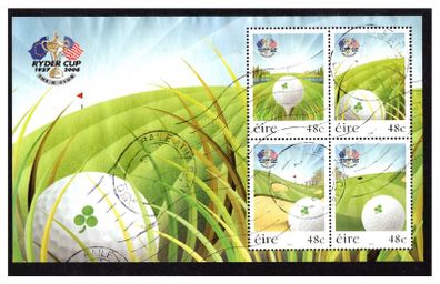 2006 Ireland Ryder Cup (Golf) Commemorative Stamps Miniature Sheet Commercially Used