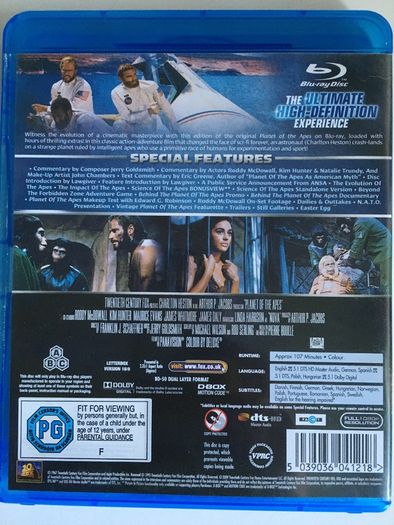 Planet Of The Apes [1968] Charlton Heston, Roddy McDowall, Kim Hunter, Maurice Evans, James Whitmore, James Daly & Linda Harrison [Blu-ray Movie]