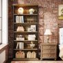 6 Tier Vintage Industrial Bookcase 185 cm High Standing Shelf Wood, Open Display Shelf with Metal Frame Image 4
