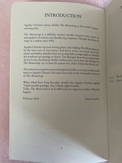 Agatha Christie - The Mousetrap - script pamphlet