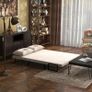 Sleeper Sofa 2-Seater Sofa Velvet Sofa, Sleeper Function, incl. 2 Pillows, Velvety Look, Natural Beige Black Image 5