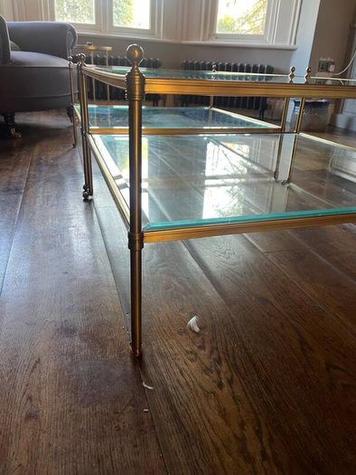 Aged Brass and Glass Coffee Tables