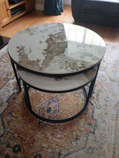 Set of two marble  coffee tables