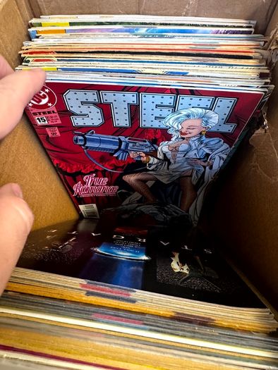 DC, Marvel Long Comic Box w 290 comics for Sale