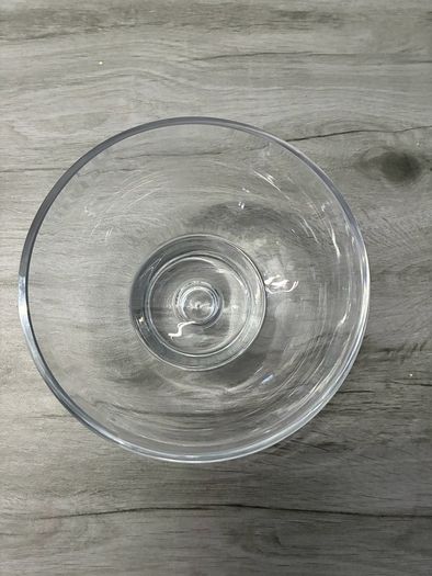 Glass Pedestal Bowl With Decorative Air Bubble  17cm x 12cm