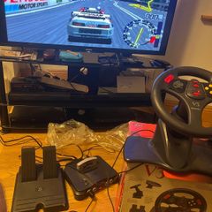 Nintendo N64 console, Games Delux Carry case, steering wheel