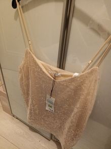 Ladies cream sequin  party top/came top