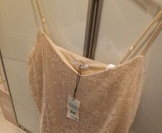 Ladies cream sequin  party top/came top