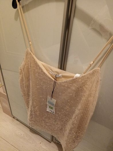 Ladies cream sequin  party top/came top