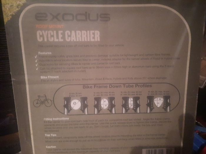 Exodus Roof Mount cycle carrier