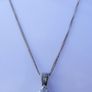 Sterling Silver Teardrop CZ Pendant Necklace (L18" - 4,43g) Image 3