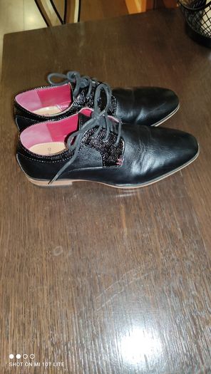 Boys black smart shoes