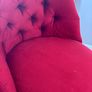 Vintage Red Velvet Button Back Boudoir Chair Image 2
