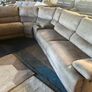 Beige corner recliner manual recliner sofa Image 5