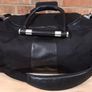 Zero Halliburton Black Twill Duffle Bag Nylon Leather 22 Inch Travel Weekender Image 4